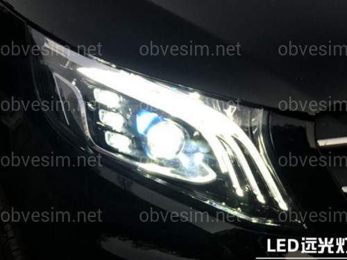 Full led фари стиль Maybach Mercedes Benz W447 Vito / V-class / Metris (ліва + права) комплектні з блоками