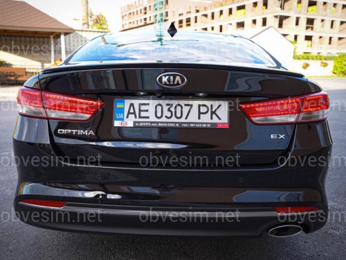Спойлер лип Kia Optima 2016 - ABS пластик, колір чорний глянець