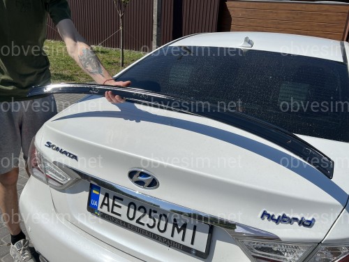 Спойлер лип Hyundai Sonata YF 2010-2015 ABS пластик, колір чорний глянець
