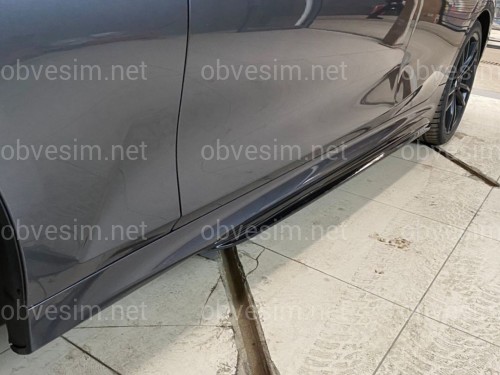 Леза під пороги M-Perfomance BMW 3 series G20 G21 2018 - 2шт. чорний глянець
