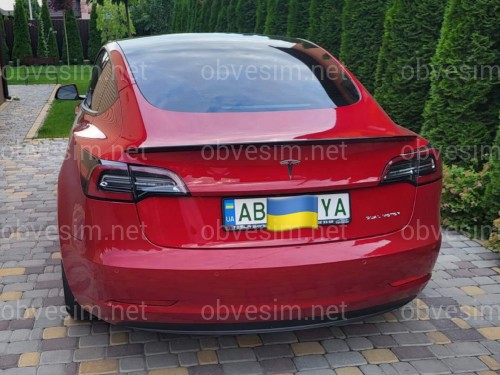Спойлер лип багажника Tesla model 3 2017-  ABS пластик, колір чорний глянець