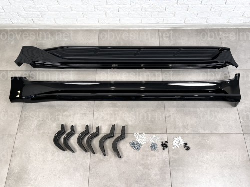 Пороги бічні Lexus LX 570 / Toyota Land Cruiser 200 2007-2021 у стилі LX 570 2016+ колір чорний