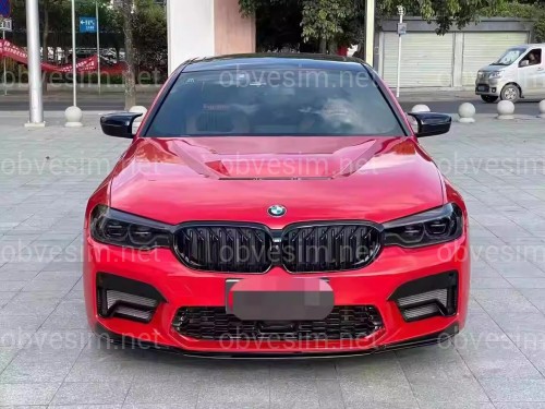 Накладка переднього бампера Competition style BMW 5 series G30 G31 ТІЛЬКИ ДОБАМПЕРА В СТИЛІ M5 F90 LCI 2020, чорний глянець
