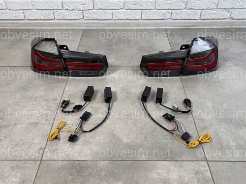 Задні LED ліхтарі BMW 3 series F30 2012-2018 димчасті, 4шт.