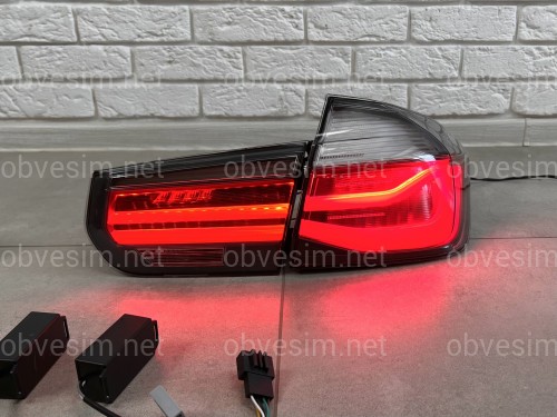 Задні LED ліхтарі BMW 3 series F30 2012-2018 димчасті, 4шт.