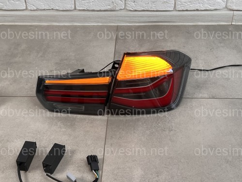 Задні LED ліхтарі BMW 3 series F30 2012-2018 димчасті, 4шт.