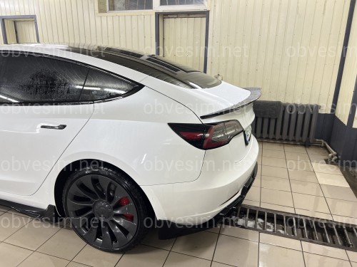 Спойлер лип багажника Tesla model 3 2017- ABS пластик, колір чорний глянець
