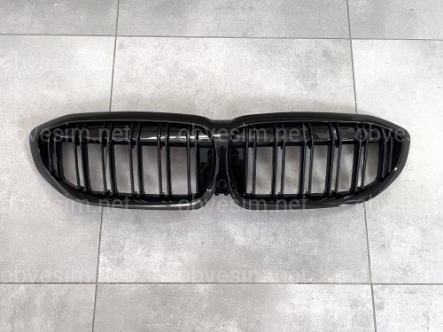 Решітка радіатора ніздрі M-Look для BMW 3 Series G20 / G21 2018-2022 черный глянец