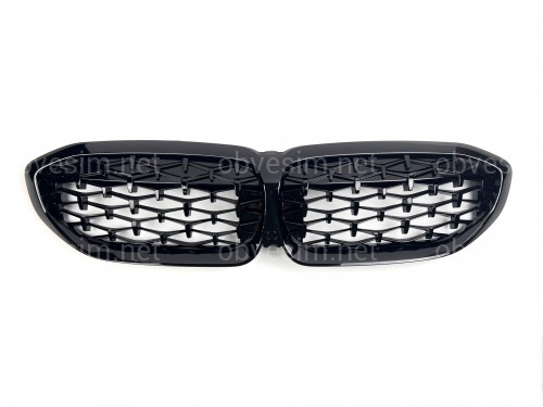 Решітка радіатора Diamond black BMW 3 Series G20 G21 2019-2022 чорний глянець
