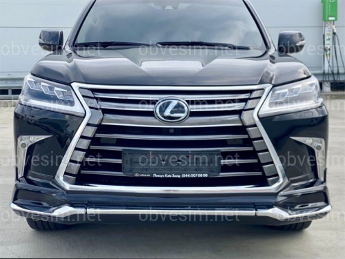 Обвіс тюнінг переднього бампера Lexus LX 570 2015-2022 колір чорний 202