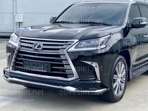 Обвіс тюнінг переднього бампера Lexus LX 570 2015-2022 колір чорний 202