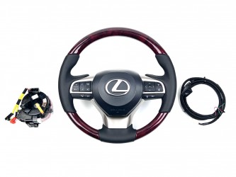 Кермо з підігрівом у зборі чорне з деревом Lexus LX 570 / GX 460
