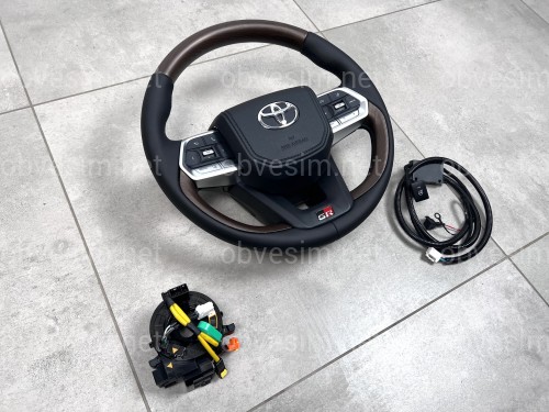 Кермо з підігрівом із темним деревом у зборі Toyota Land Cruiser 200 / Prado 150 у стилі LC 300 GR