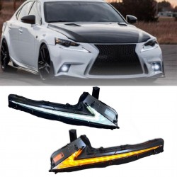 DRL ходові вогні Lexus IS 2013-2016 з динамічним покажчиком повороту, комплект 2шт.