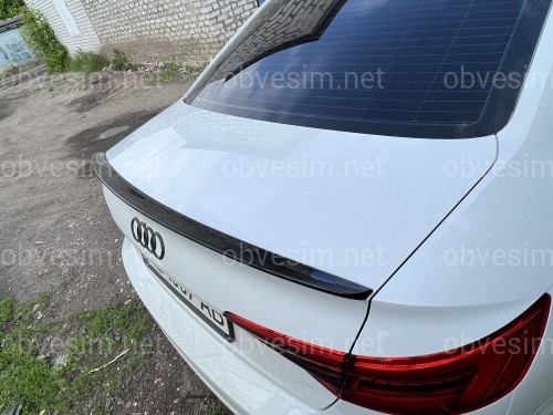 Спойлер лип на багажник Audi A4 B9 2015-ABS пластик, колір чорний глянець