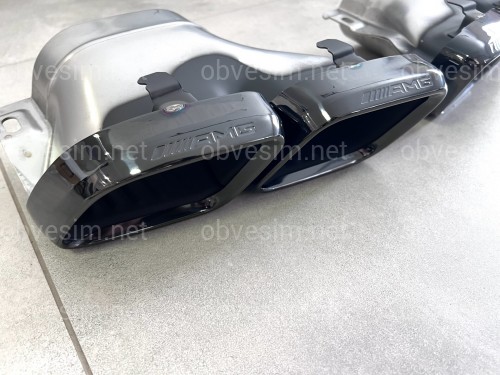 Насадки на вихлопні труби AMG C63 Mercedes Benz C Class W205 2019-2021 чорні