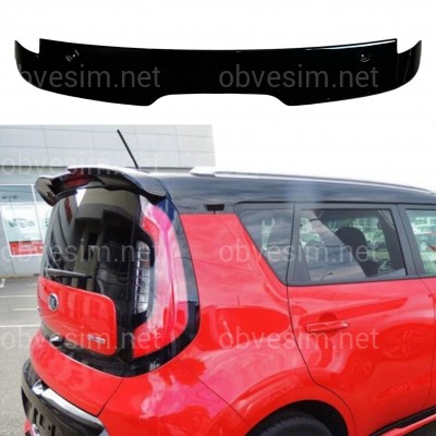 Спойлер козирок задніх дверей Kia Soul 2013-2019 ABS пластик, колір чорний глянець