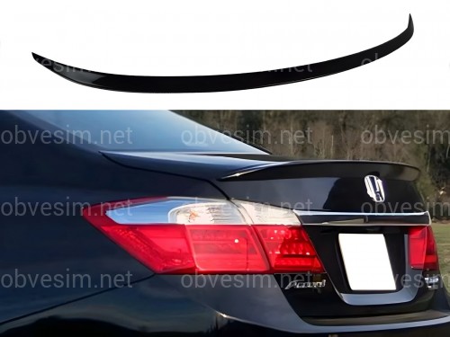 Спойлер ліп багажника Honda Accord CL 9 2013-2017 ABS пластик, черний глянець