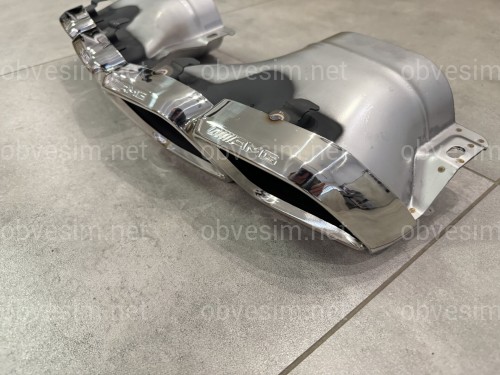 Насадки на вихлопні труби AMG C63 Mercedes Benz C Class W205 2019-2021 хром