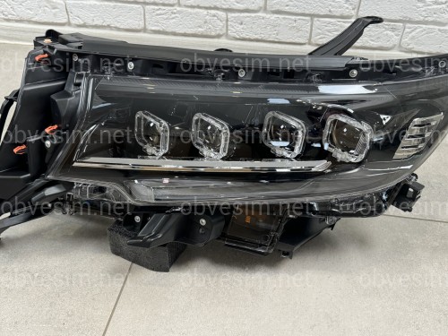 Led фари 4 лінзи стиль BUGATTI для Toyota Land Cruiser Prado 150 рестайлінг 2018-2023