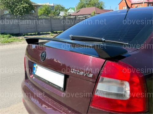 Спойлер на багажник RS Skoda Octavia A5 2004-2013 ABS пластик, колір чорний глянець
