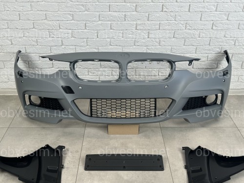 Передній бампер M Paket BMW 3 Series F30 F31 2012-2018 (під омивачі / з отворами під парктроніки)