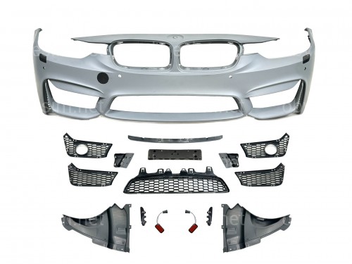 Передній бампер M3 стиль BMW 3 Series F30 F31 2012-2018 (під омивачі / з отворами під парктроніки)
