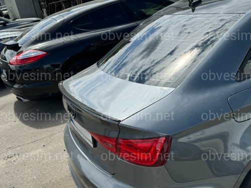 Спойлер ліп на багажник Audi A3 2013-2020 ABS пластик, чорний глянець