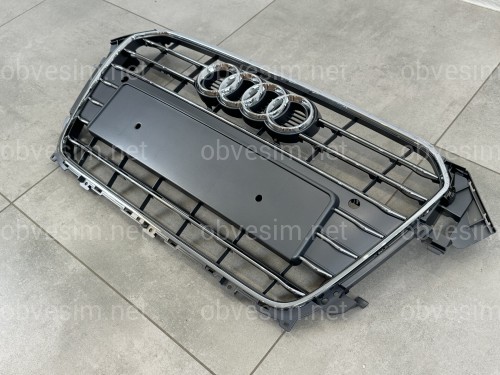 Решітка радіатора Audi A4 B8 2012-2015 сіра з хромом