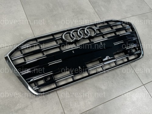 Решітка радіатора Audi A6 C8 рестайлінг для 2018+ чорна з хромом