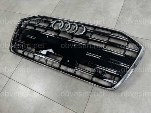 Решітка радіатора Audi A6 C8 рестайлінг для 2018+ чорна з хромом