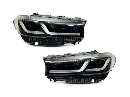 Фари Shadow Line LED LCI 2020+ рестайлінг для BMW G30 / G31 2016-2020 2шт. із заміною бампера на 20+