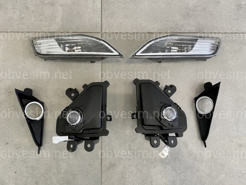 Led туманні фари + заглушки + покажчики повороту Lexus GX 460 2014-2021 (ліва+права)