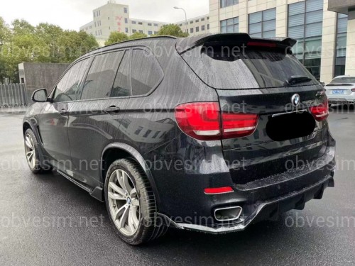 Дифузор накладка заднього бампера Paradigma M-Performance для BMW X5 F15 2013-2018, колір чорний глянець