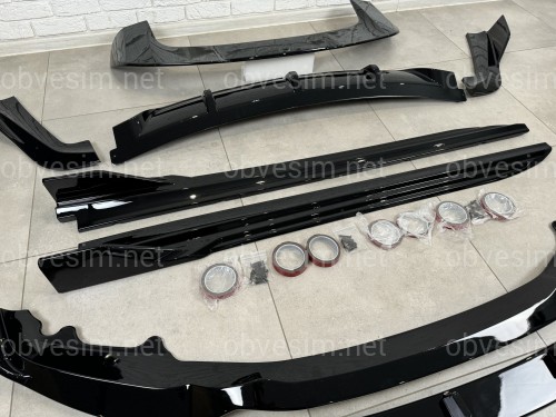 Комплект обвісу Paradigma BMW X5 F15 2013-2018 (передня юбка, леза під пороги, задній дифузор, спойлер), колір чорний глянець