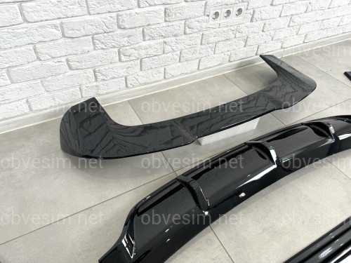 Комплект обвісу Paradigma BMW X5 F15 2013-2018 (передня юбка, леза під пороги, задній дифузор, спойлер), колір чорний глянець
