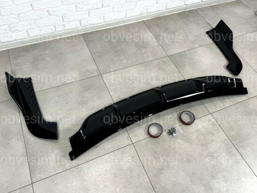 Дифузор накладка заднього бампера Paradigma M-Performance для BMW X5 F15 2013-2018, колір чорний глянець
