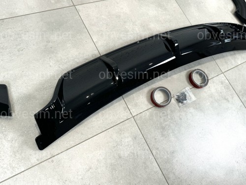 Дифузор накладка заднього бампера Paradigma M-Performance для BMW X5 F15 2013-2018, колір чорний глянець