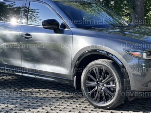 Бризковики Mazda CX-5 2022+ USA TURBO З ЧОРНИМИ ГЛЯНЦЕВИМИ АРКАМИ комплект 4шт