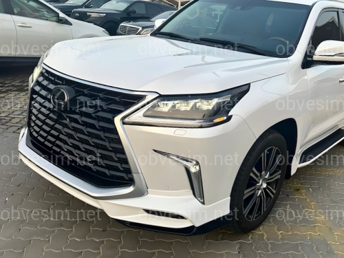 Обвіс спідниця переднього бампера Lexus LX 570 450d 2015-2022 колір білий