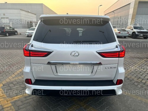 Обвіс спідниця заднього бампера Lexus LX 570 450d 2015-2022 колір білий