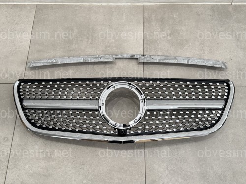 Решітка радіатора DIAMOND SILVER Mercedes Benz Vito W447 2020-2023 ДЛЯ AMG І ЗВИЧАЙНОГО