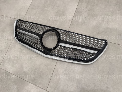 Решітка радіатора DIAMOND BLACK Mercedes Benz V-class W447 2014-2019 ДЛЯ AMG І ЗВИЧАЙНОГО