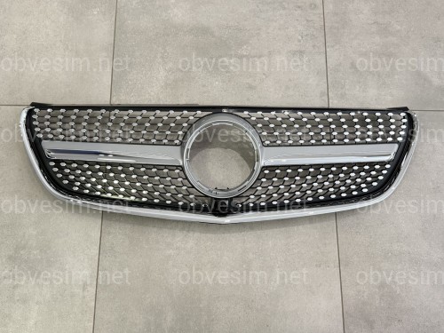 Решітка радіатора DIAMOND SILVER Mercedes Benz V-class W447 2014-2019 ДЛЯ AMG І ЗВИЧАЙНОГО