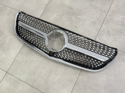 Решітка радіатора DIAMOND SILVER Mercedes Benz V-class W447 2014-2019 ДЛЯ AMG І ЗВИЧАЙНОГО