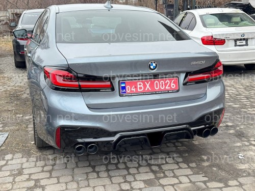Дифузор накладка заднього бампера Competition style BMW 5 series G30 2017-2023