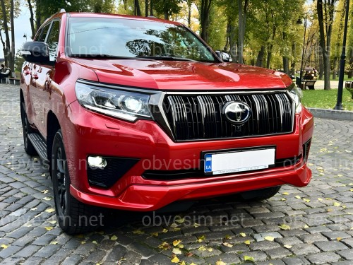 Спідниця обвіс переднього бампера ONYX BLACK Toyota Land Cruiser Prado 150 2018-2023 колір чорний 202
