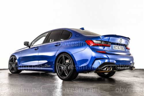 Леза під пороги M-Perfomance стиль AC Schnitzer для BMW 3 series G20 G21 2017- ABS пластик, колір чорний глянець