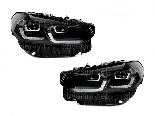 Фари Shadow Line Adaptive LED LCI рестайлінг для BMW X3 G01 F97 / X4 G02 F98 2021-2024 2шт. комплектні з блоками