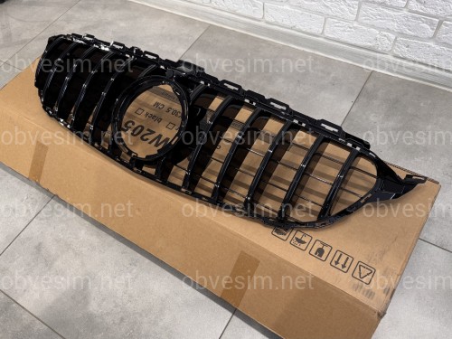 Решітка радіатора GT BLACK Mercedes C-Class W205 2019-2021 ПІД КАМЕРУ